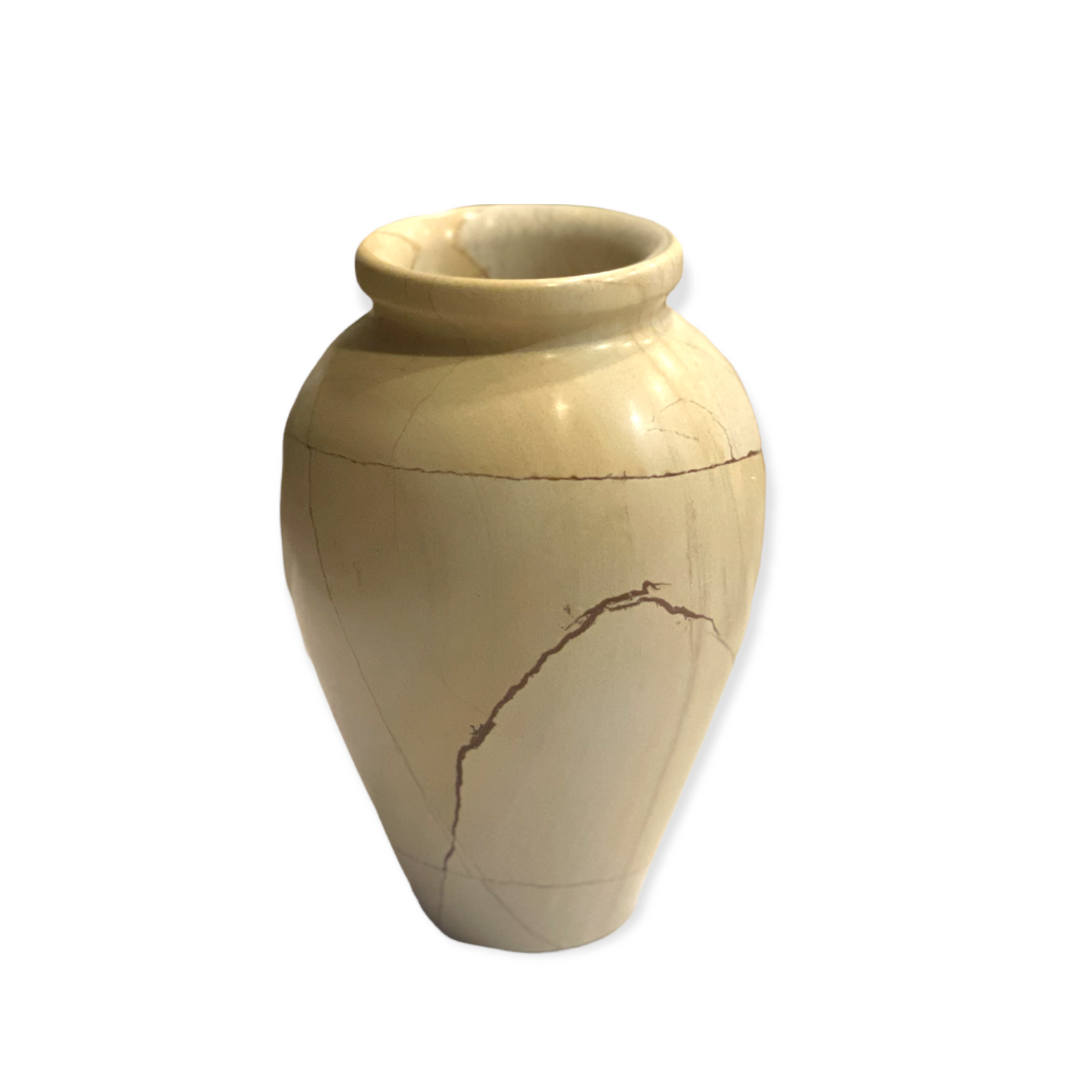 Vintage style teak marble vase