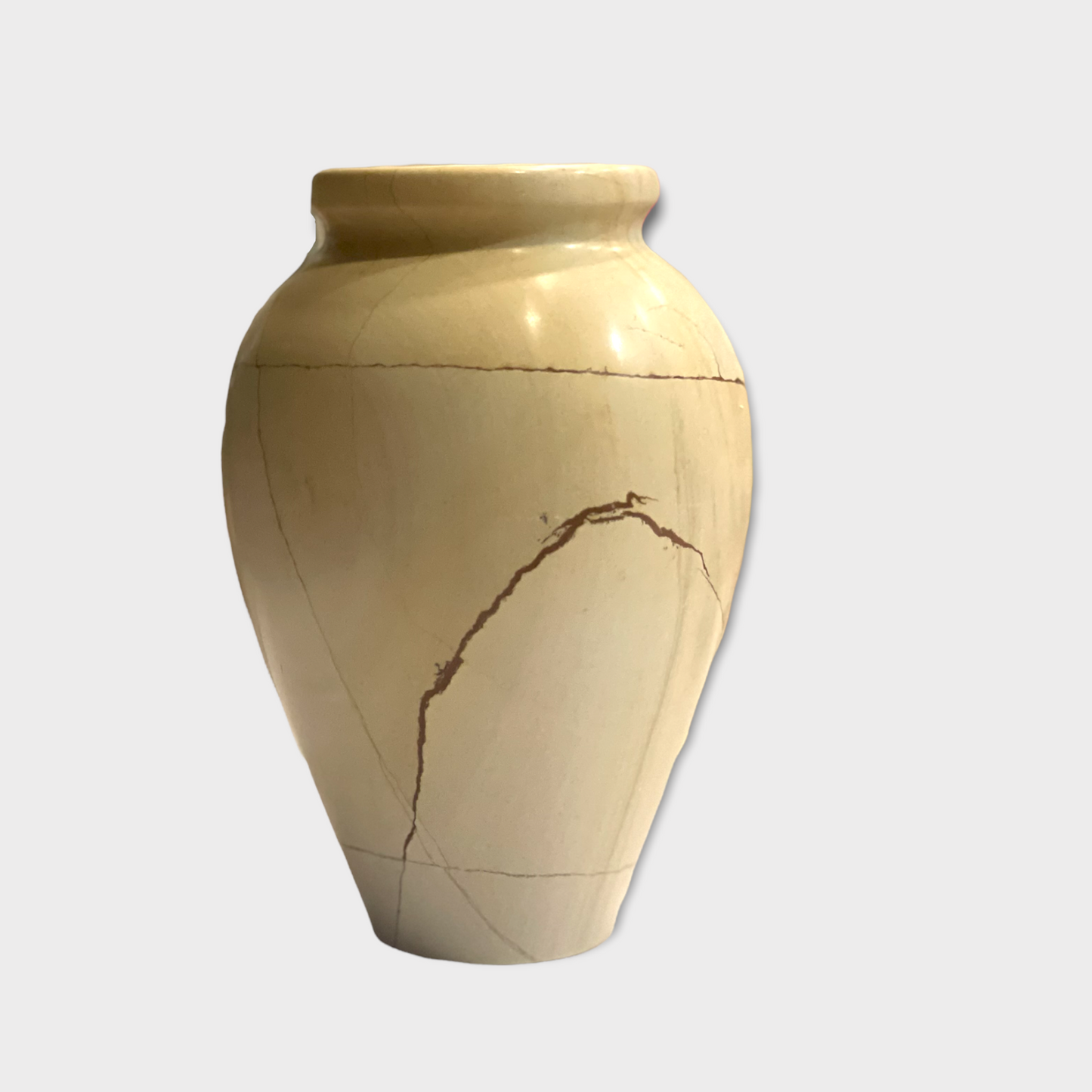 Vintage style teak marble vase