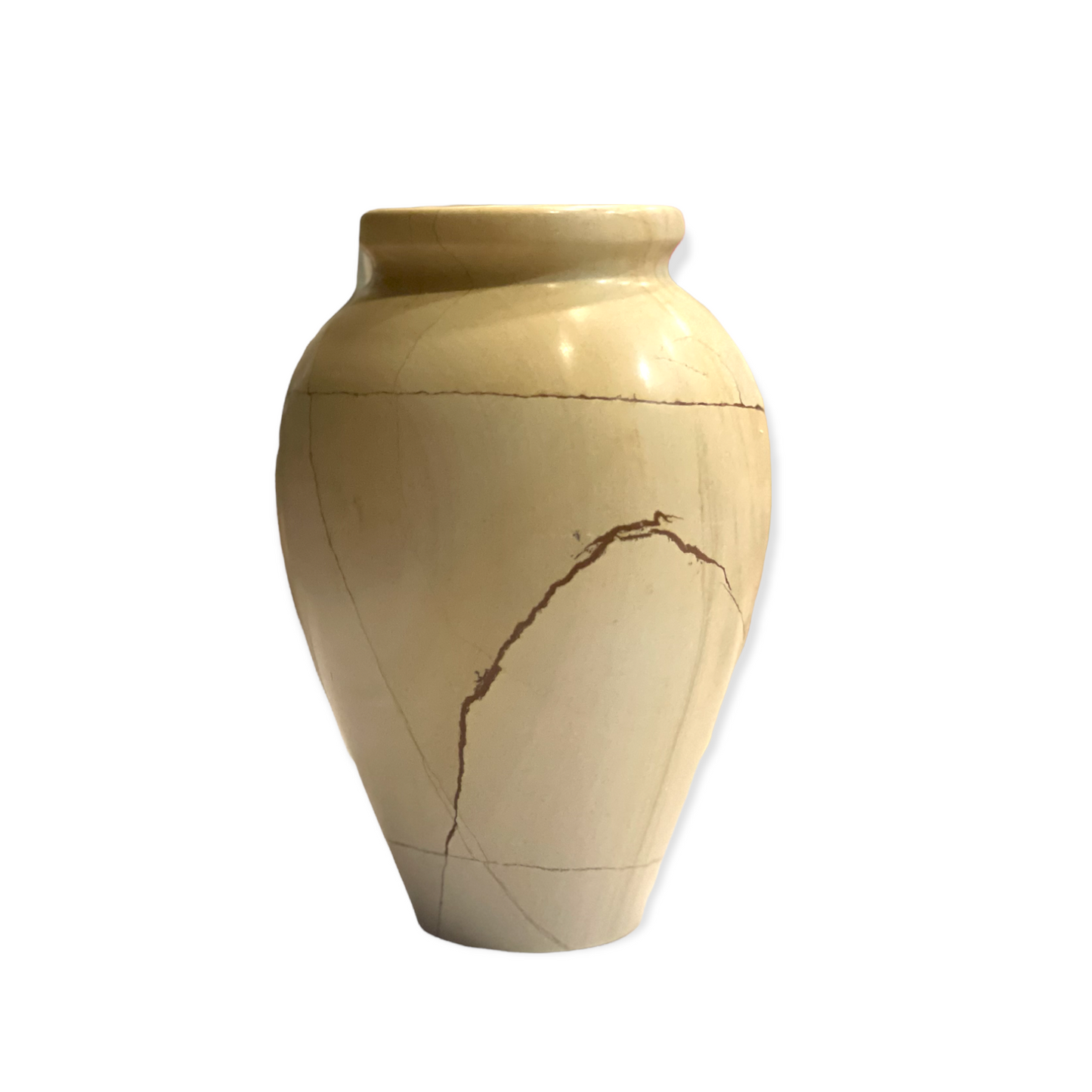 Vintage style teak marble vase