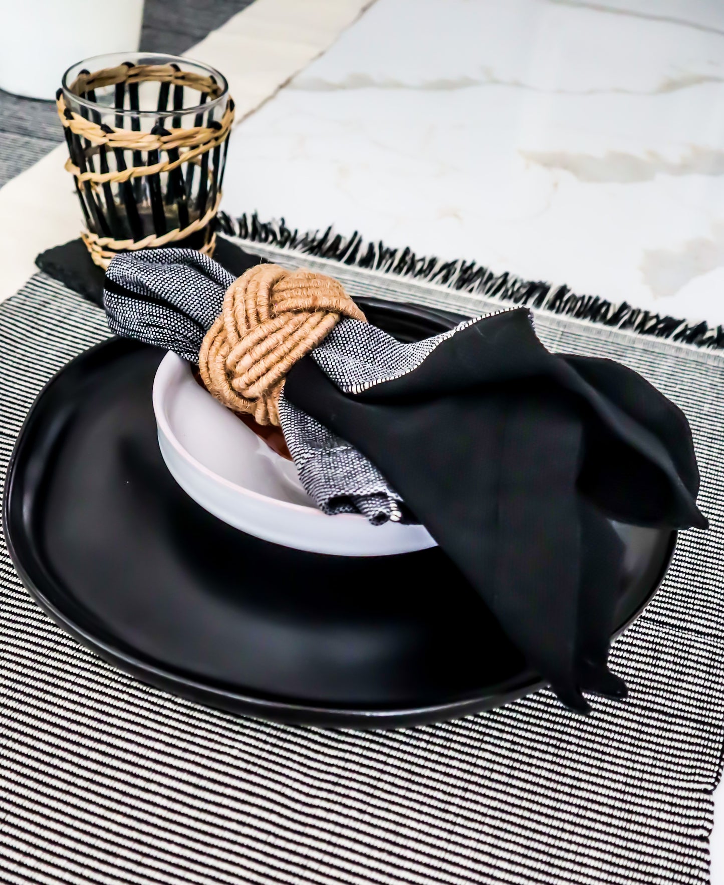 Fringed Small Striped placemats